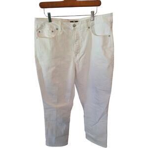 FRYE Jeans 14/32 Womens Plus Size White High Rise Straight Leg Classic Casual